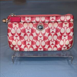 Coach larger Pink and Cream Clutch